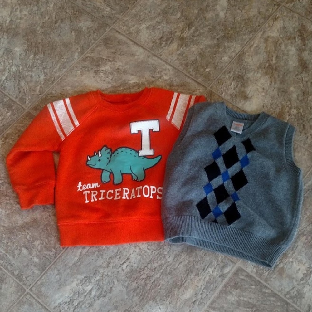 Bundle 2T Sweatshirt & Sweater Vest Toddler Boy